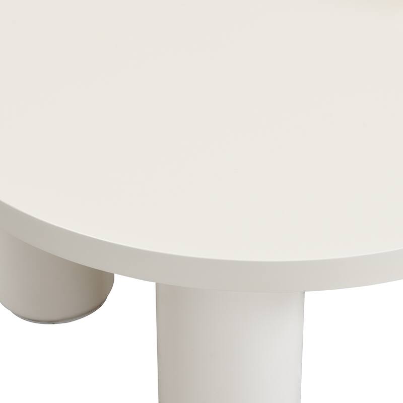 Modern Coffee Table Set Of 2, Round Coffee Table With Cylindrical Leg Design And 1 End Table For Living Room