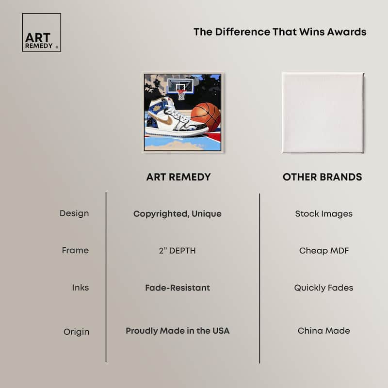 Basketball Court Blues Canvas by Art Remedy