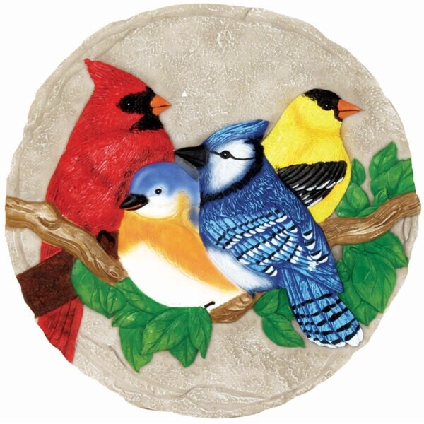 Set of 6 Birds Decorative Garden Stones - Multi-Color