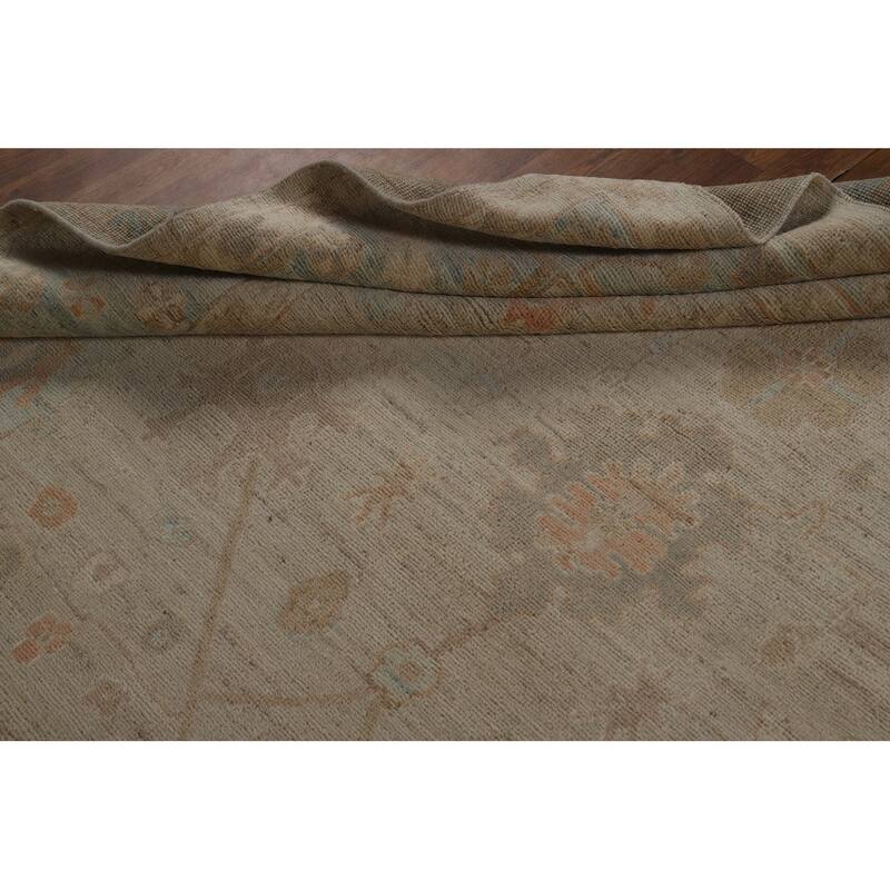 Vegetable Dye Transitional Oushak Turkish Rug Hand-Knotted Wool Carpet - 7'10" x 10'0"