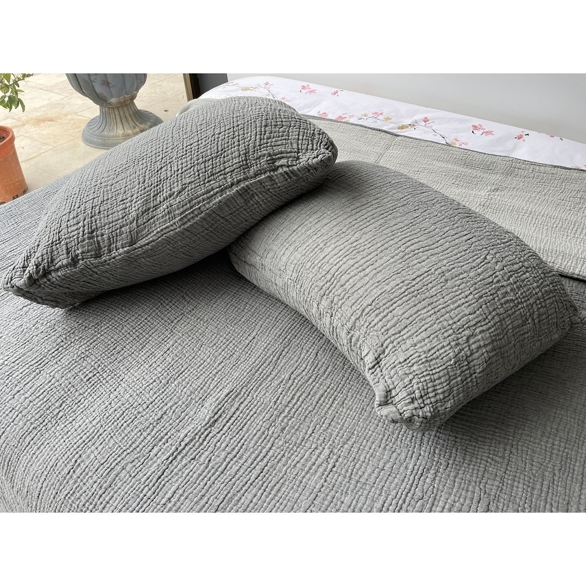 Sussexhome Soft Turkish Cotton Muslin Bed Shams, 2 Pieces - Picture 59 of 85