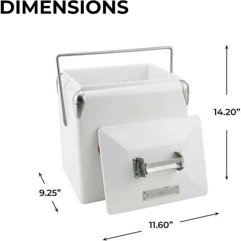Permasteel 14-Qt Small Portable Cooler in White with Pepsi Logo