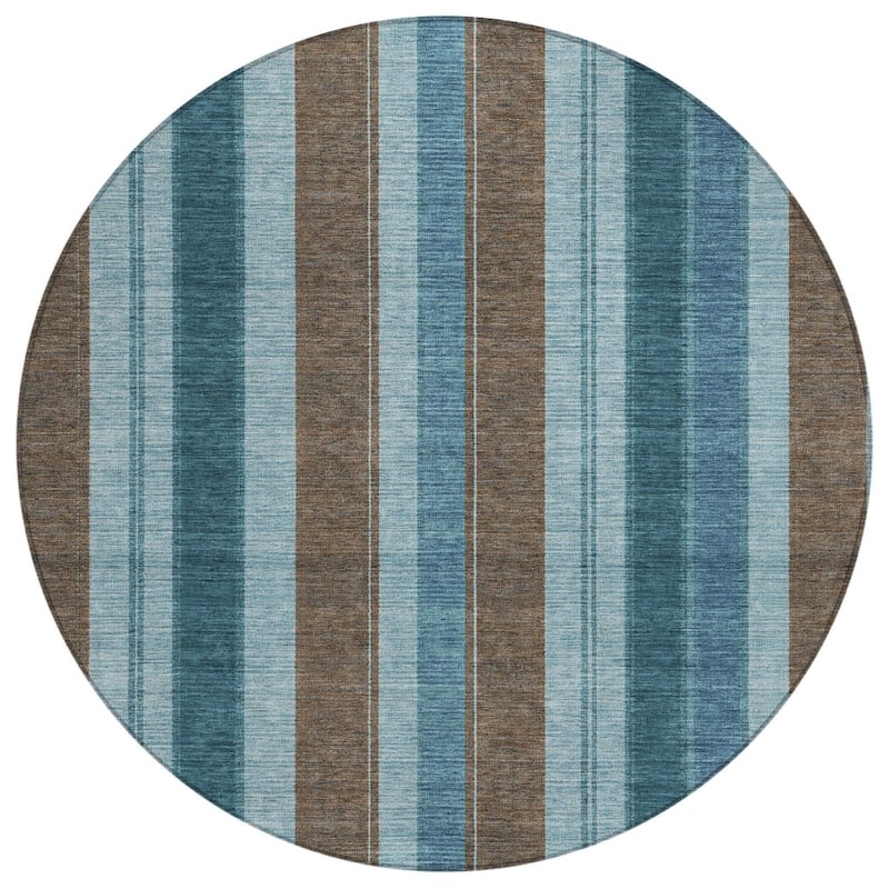 HomeRoots Striped Transitional Rectangle Outdoor Rug