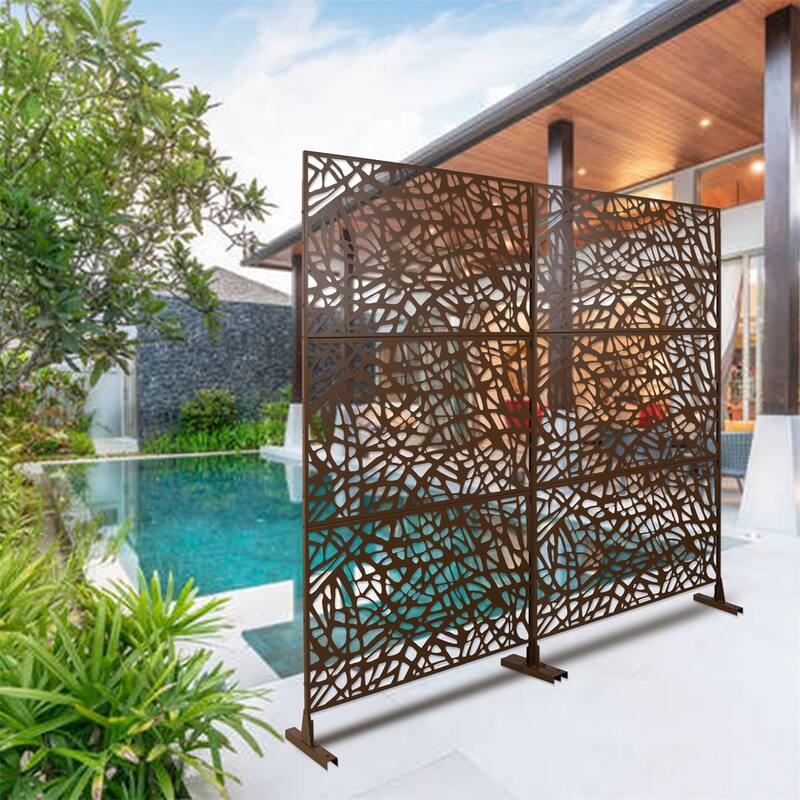 Outdoor & Indoor Privacy Screen Metal Privacy Screen 76" H×48" W