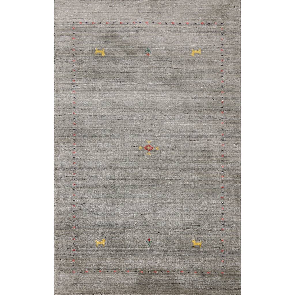 Gabbeh Indian Area Rug Hand-knotted Accent Wool Carpet - 2'10"x 4'10"