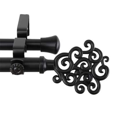 Tidal Double Curtain Rod - 13-16 Inch Adjustable Drapery Rod - Elegant Home Decor - 120