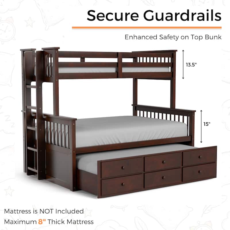 Rola Mission Solid Wood Detachable Bunk Bed by Furniture of America