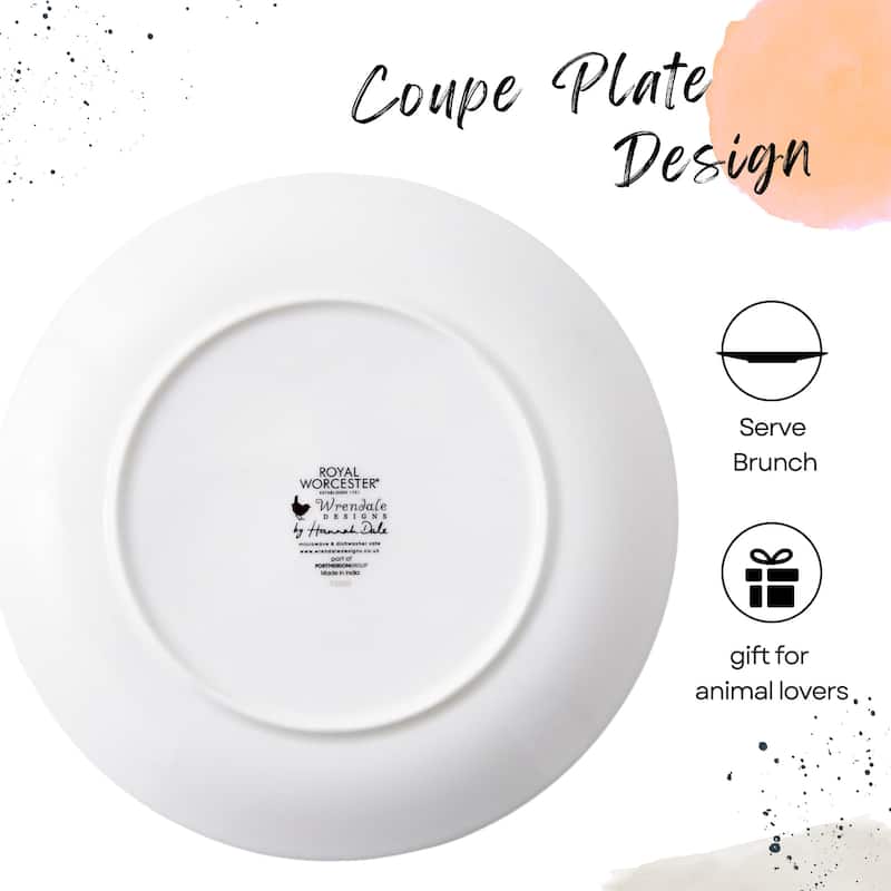 Royal Worcester Set of 4 Wrendale Designs Coupe Plates - 8 Inches