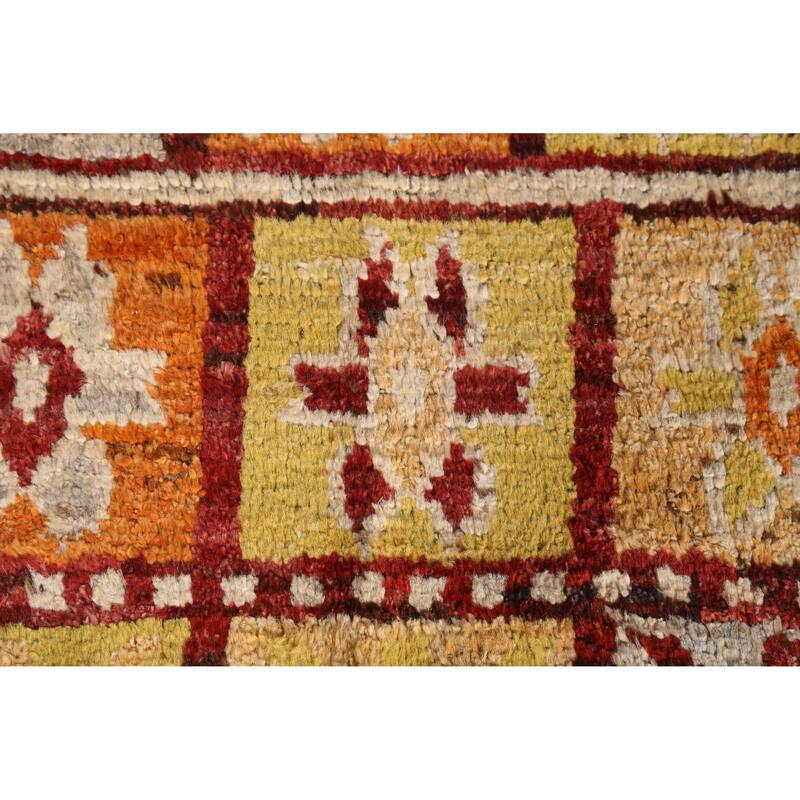 Geometric Moroccan Oriental Rug Handmade Multi-Color Wool Carpet - 6'7" x 9'9"