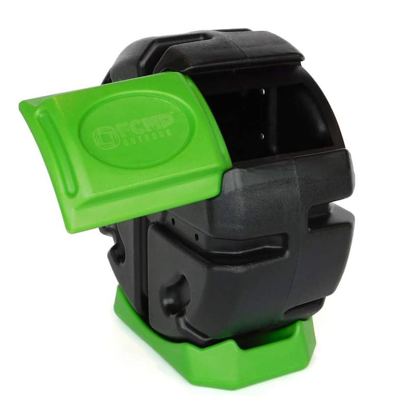 FCMP Outdoor Half Size 19 Gallon Plastic Rolling Composter Tumbler Bin, Green - 14.75