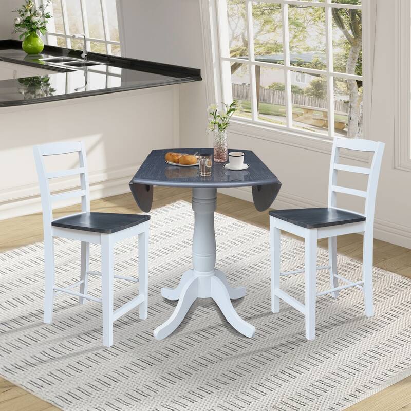 42" Round Pedestal Table with Counter Height Stools