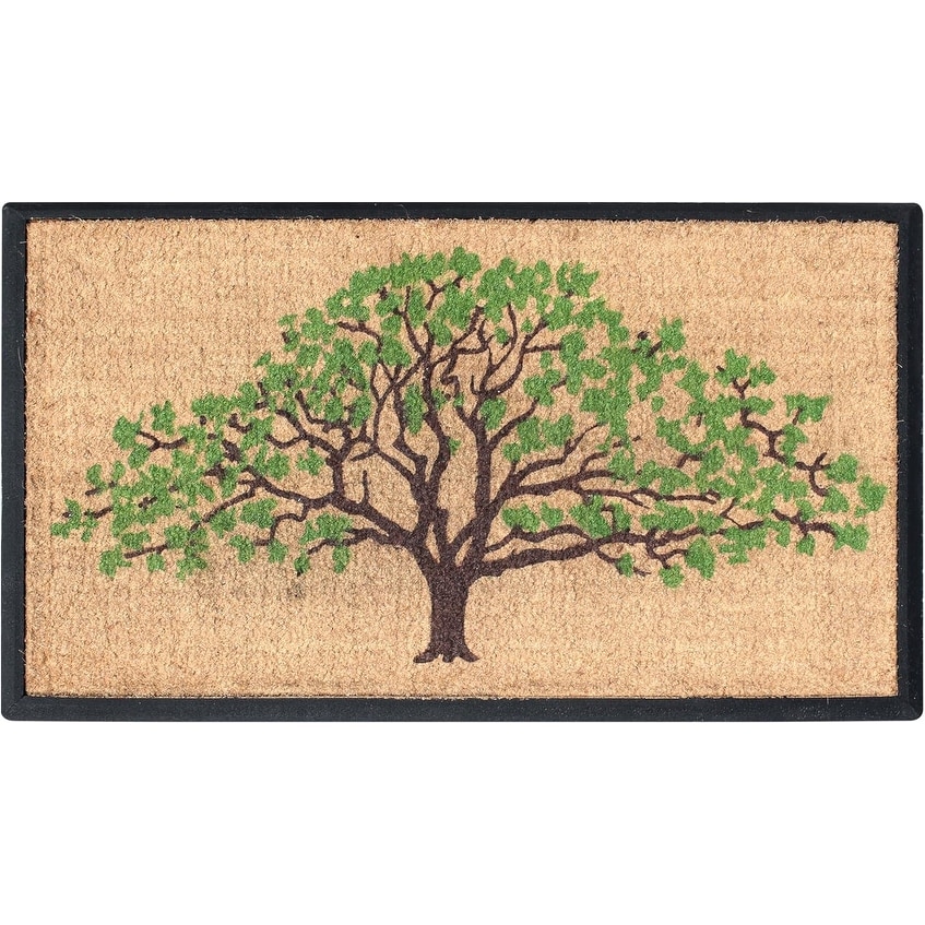 A1 Home Collections Natural Coir & Rubber Door Mat, 30x48, Thick Durable Doormats for Outdoor Entrance