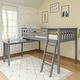 preview thumbnail 12 of 20, Max and Lily Twin-Size Low Loft with Pull-Out Desk Grey