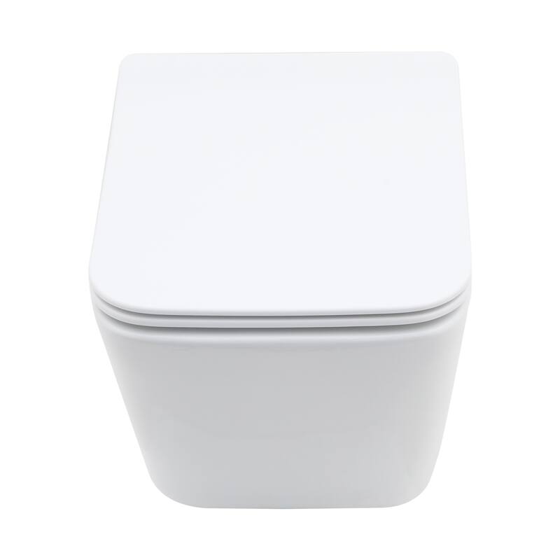 Wall Hung Toilet, Wall Mounted Elongated Toilet, White