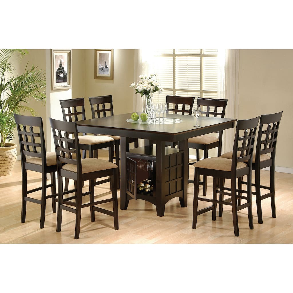 Tolland Tan and Cappuccino 9-pc. Counter-height Dining Set
