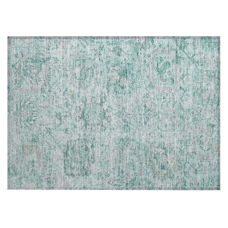 Machine Washable Indoor/ Outdoor Vintage Traditional Chantille Rug