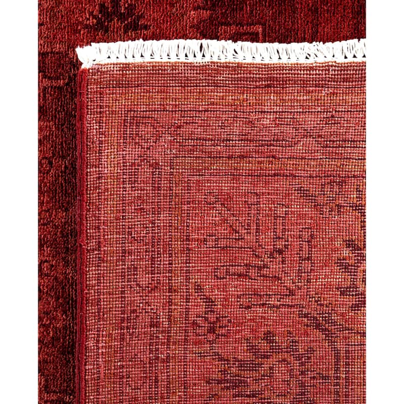 Overdyed One-of-a-Kind Hand-Knotted Area Rug - Red - 5' 3" x 7' 10"