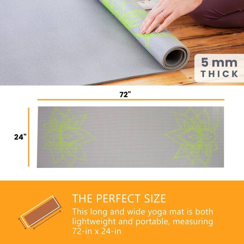 Sol Living Yoga Mat Premium Non Slip Extra Thick Exercise Mat for Yoga, Pilate, Mediation - 24 -In x 72 -In