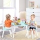 preview thumbnail 41 of 45, Costway Kids Wooden Round Table & 2 Chair Set w/ Center Mesh Storage - See Details