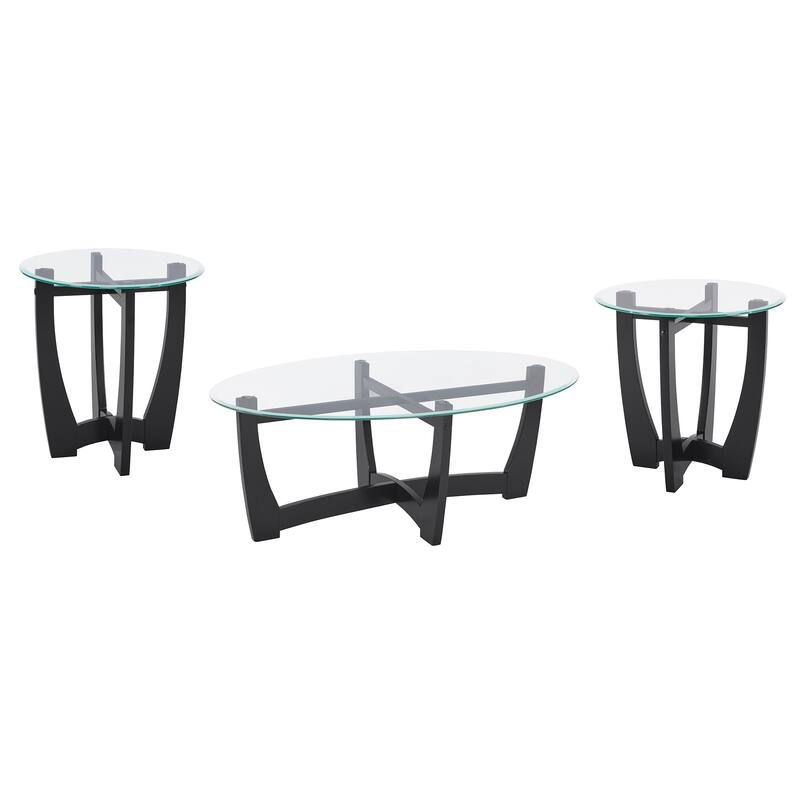 23.5 Inch Round Glass Coffee Table, Cherry Round Coffee Table Center Table With Glass Top, Small Coffee Table