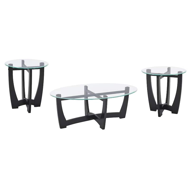 23.5-Inch Round Tempered Glass Coffee Table - Modern Centerpiece for Compact Spaces‌ - 23.5 inch