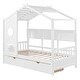 preview thumbnail 5 of 50, Wooden House Bed with 2 Drawers, Kids Bed with Storage Shelf