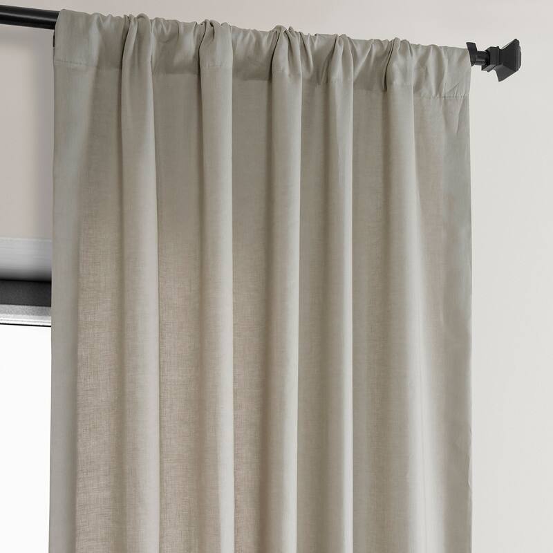 Exclusive Fabrics Room Darkening Euro Linen Curtain (1 Panel) - Window Treatment for Bedroom or Living Room