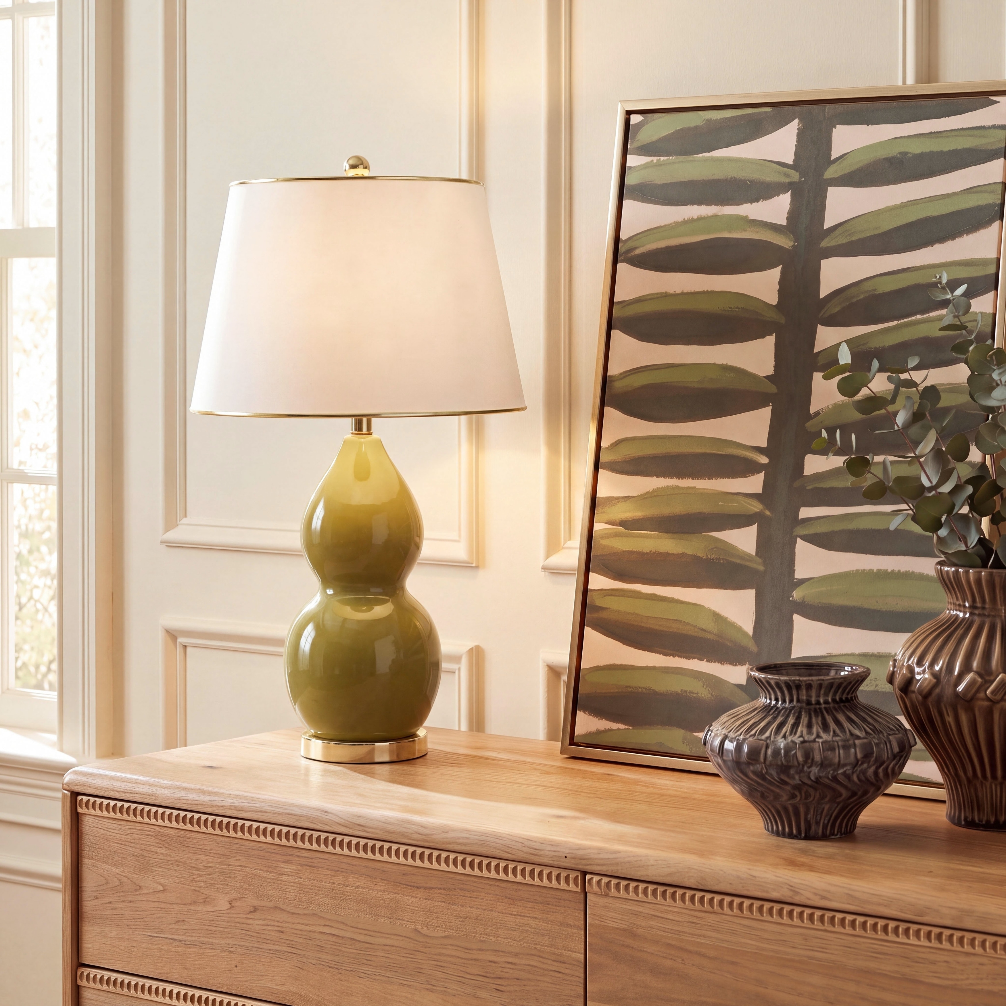 SAFAVIEH Lighting Julianna Glam Ceramic Table Lamp Set of 2, 27-Inch - 16"W x 16"D x 27"H