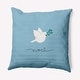 preview thumbnail 1 of 9, Noel Bird Christmas Soft Spun Polyester Decorative Throw Pillow 16 x 16 - Ice