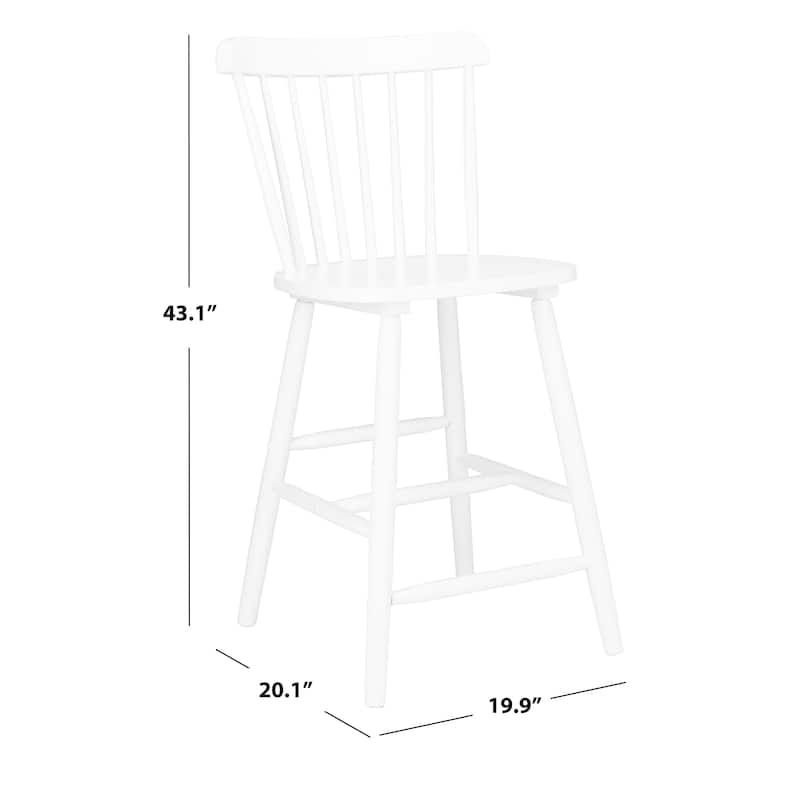 SAFAVIEH Arra 24-inch Spindle Farmhouse Counter Stool (Set of 2) - 19.9" x 20.1" x 43.1" - 20"W x 20"D x 38"H