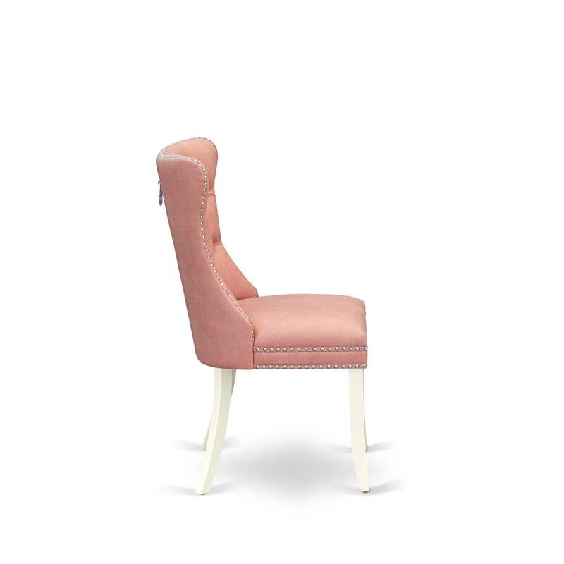 Parson Dining Chairs Set of 2 - Upholstered Kitchen Chairs with Nailhead Trim - Modern Beige Red Accent Chairs