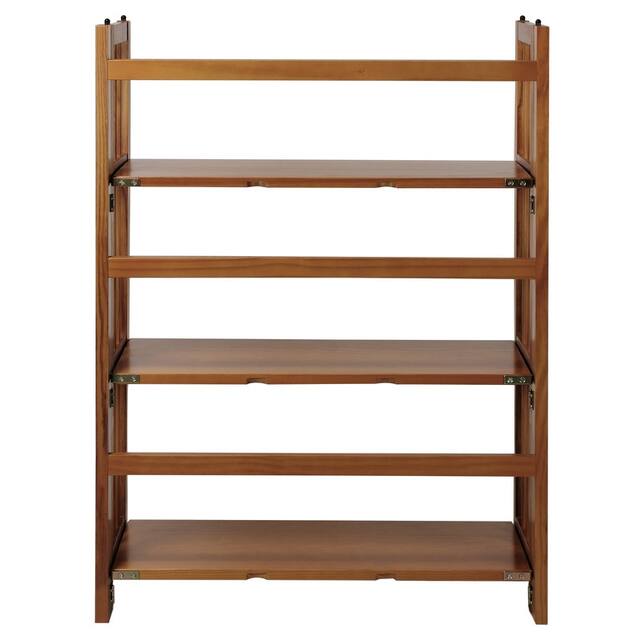Porch & Den Edgemont Folding Stackable 27.5-inch Bookcase - Chestnut