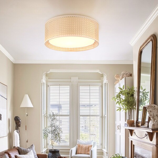 Fabric shade flush mount on sale