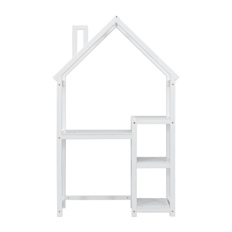 House-shaped Wooden writing Desk,Kids study Table,Bookshelf & Toy Storage