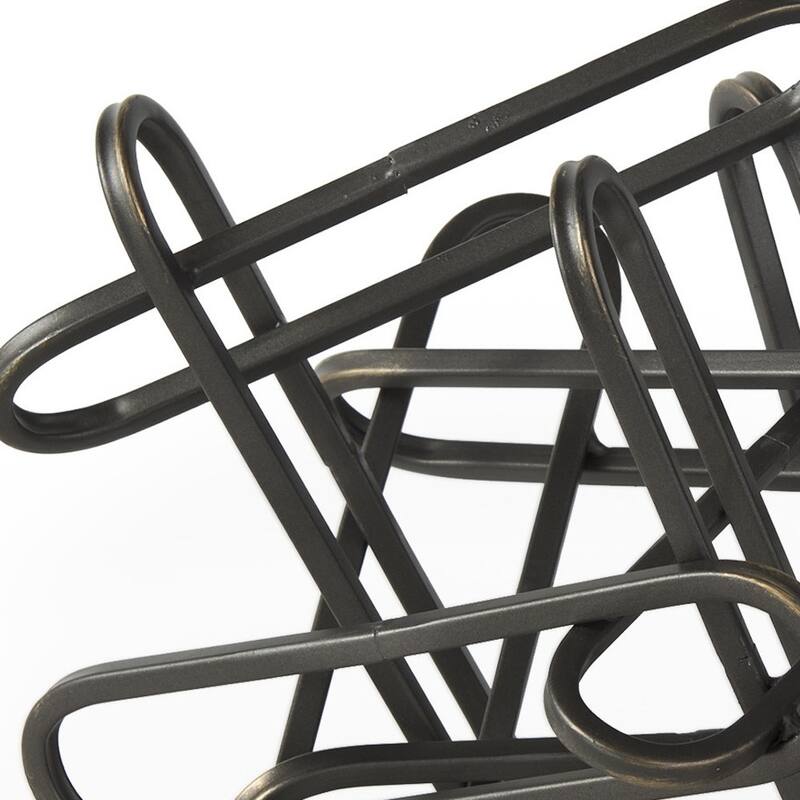 HomeRoots 8" Black Metal Abstract Tabletop Sculpture - 10.43 in. x 7.68 in. x 8.27 in.