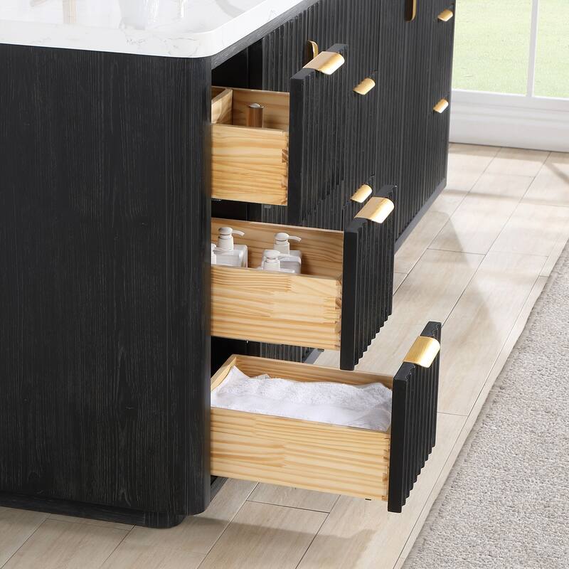 Cadiz Bath Vanity with Composite Stone Top and Mirror