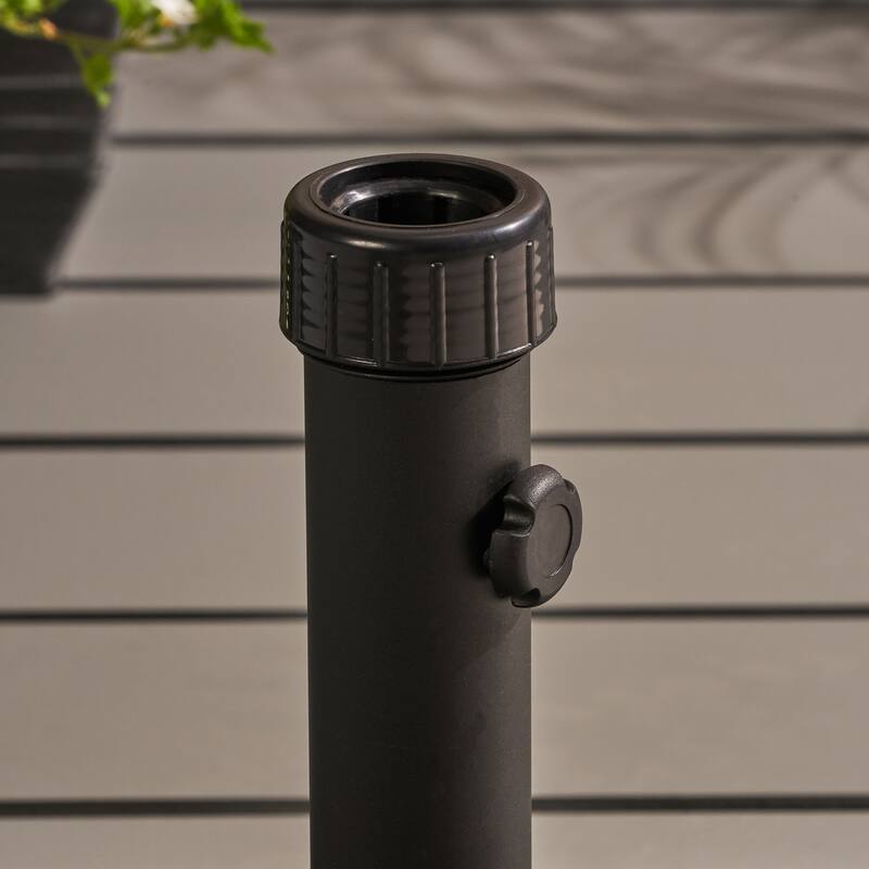 Roomfitters Square Rolling Umbrella Base, Heavy-Duty Wheeled Patio Stand, Teal