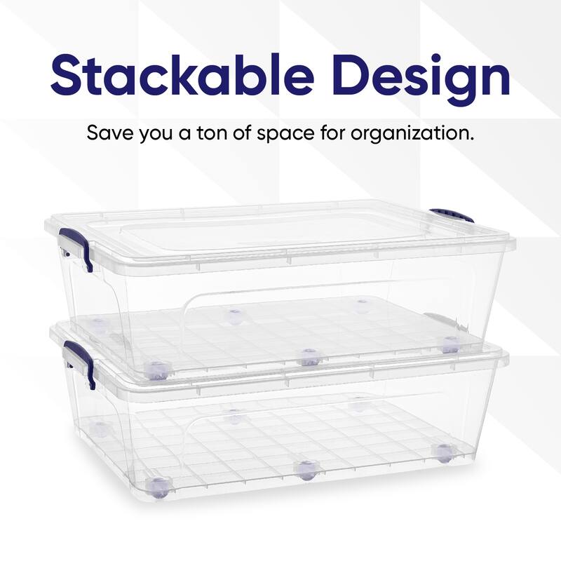 Superio 42 qt Underbed Wheeled Storage Container - 42 qt