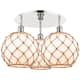 Option Polished Nickel / White Glass with Brown Rope