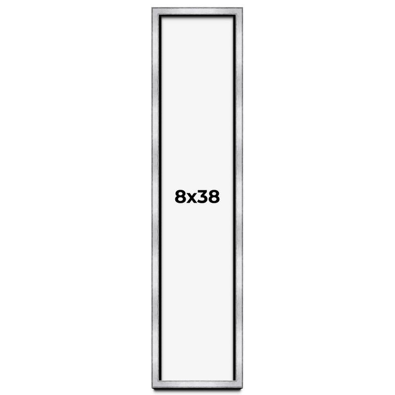 8x38 Shadow Box Frame Silver | 1.375 Inches Deep Real Wood
