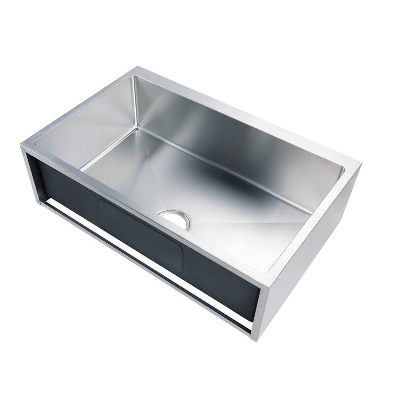 CB HOME 33"/36'' PRO Undermount Stainless Steel Kitchen Sink ,Single Bowl Farmhouse Sink with Front Flat Apron