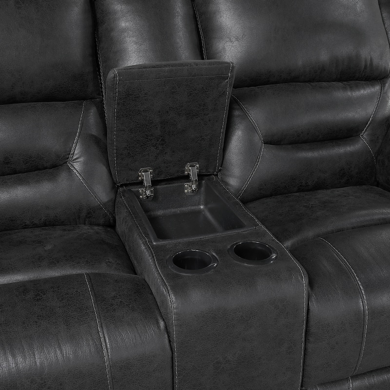 Fremont & Park Alonzo Polished Microfiber 3-Piece Manual Reclining Sofa Set