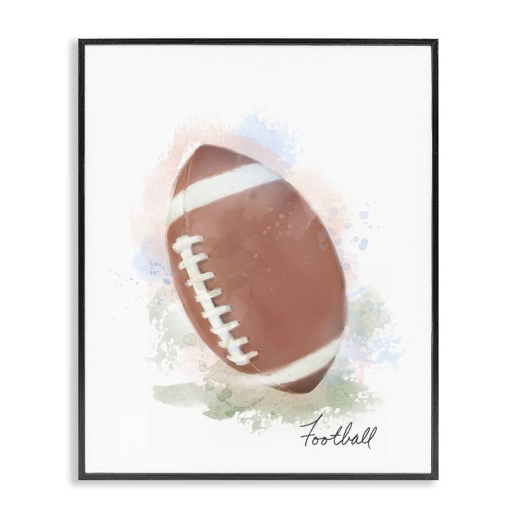 Stupell Soft Pastel Football Framed Giclee Art Design By Matthew Piotrowicz