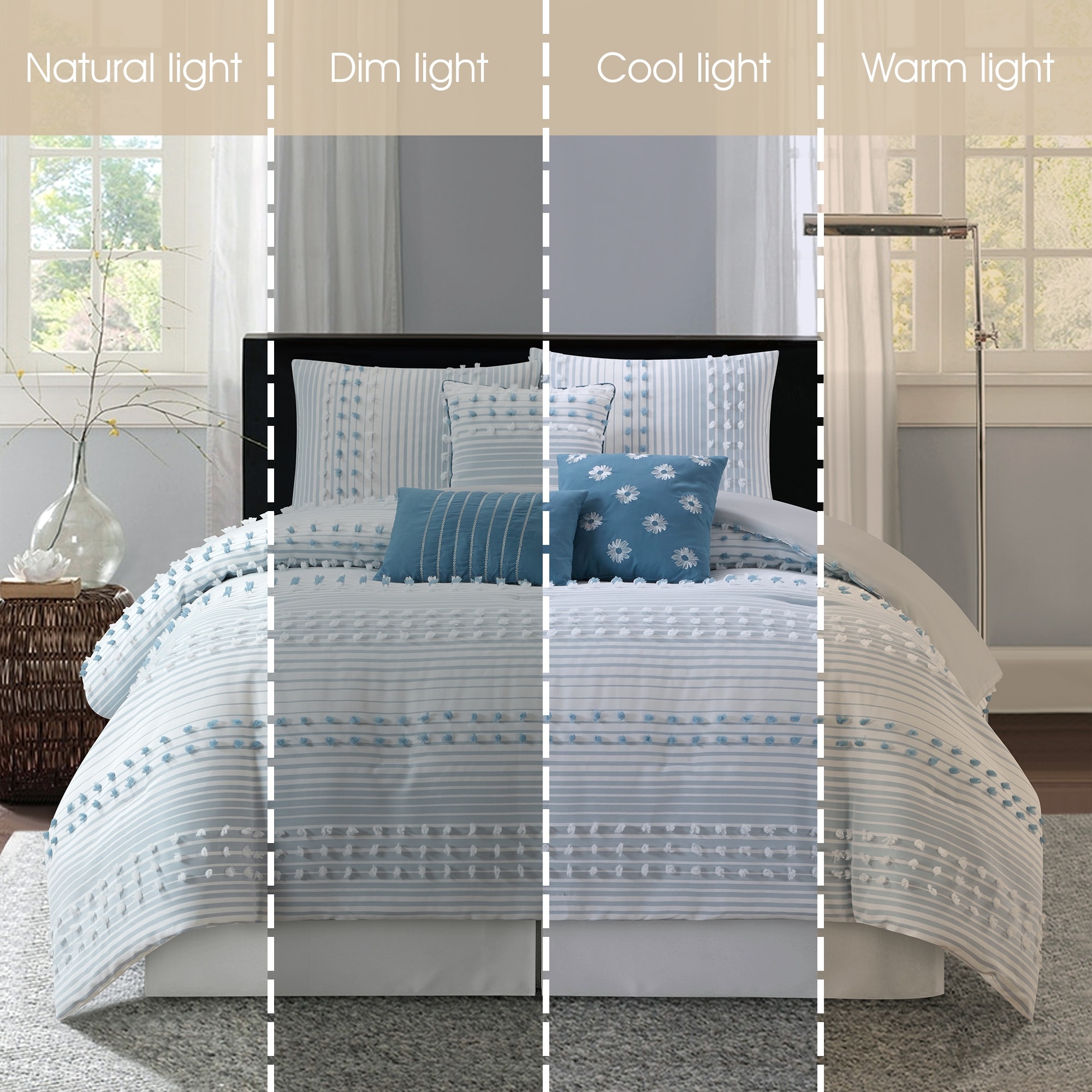 Nanshing Jessy Modern Striped 7 Piece Comforter Set - On Sale