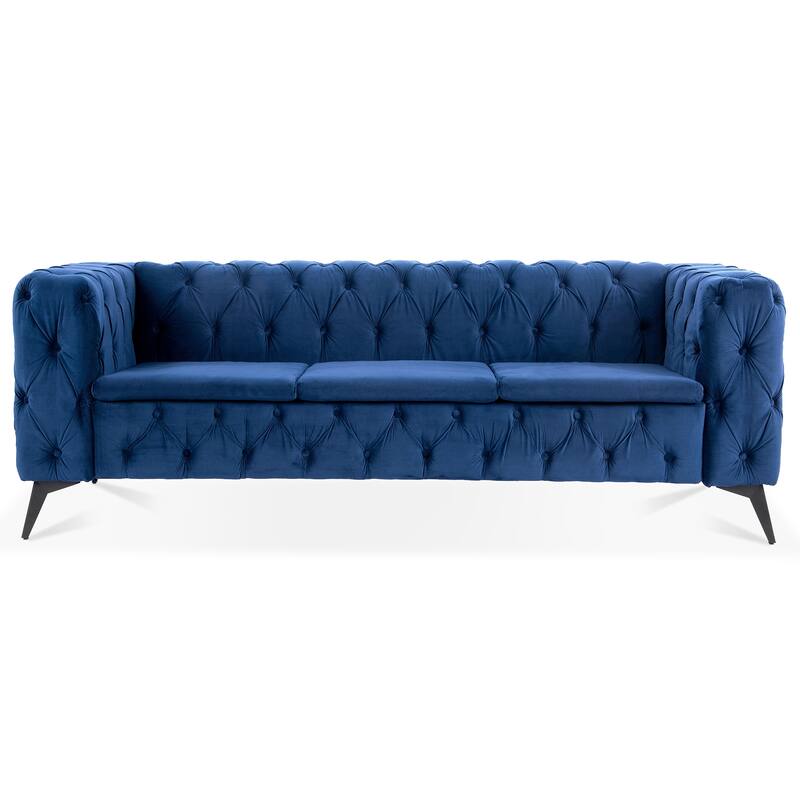 84.06'' Traditional Square Arm Removable Cushion 3-Seater Sofa: Classic Comfort, Easy Maintenance