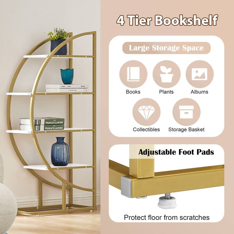 4 Tiers Home Office Open Bookshelf