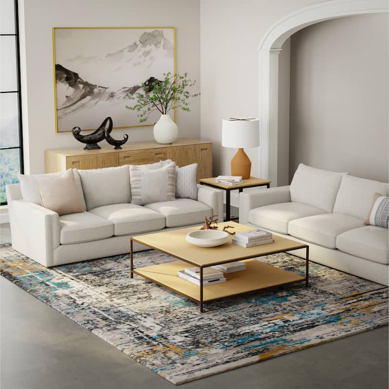 Alora Decor Cosmopolitan Contemporary Gray Wool/Tencel Area Rug