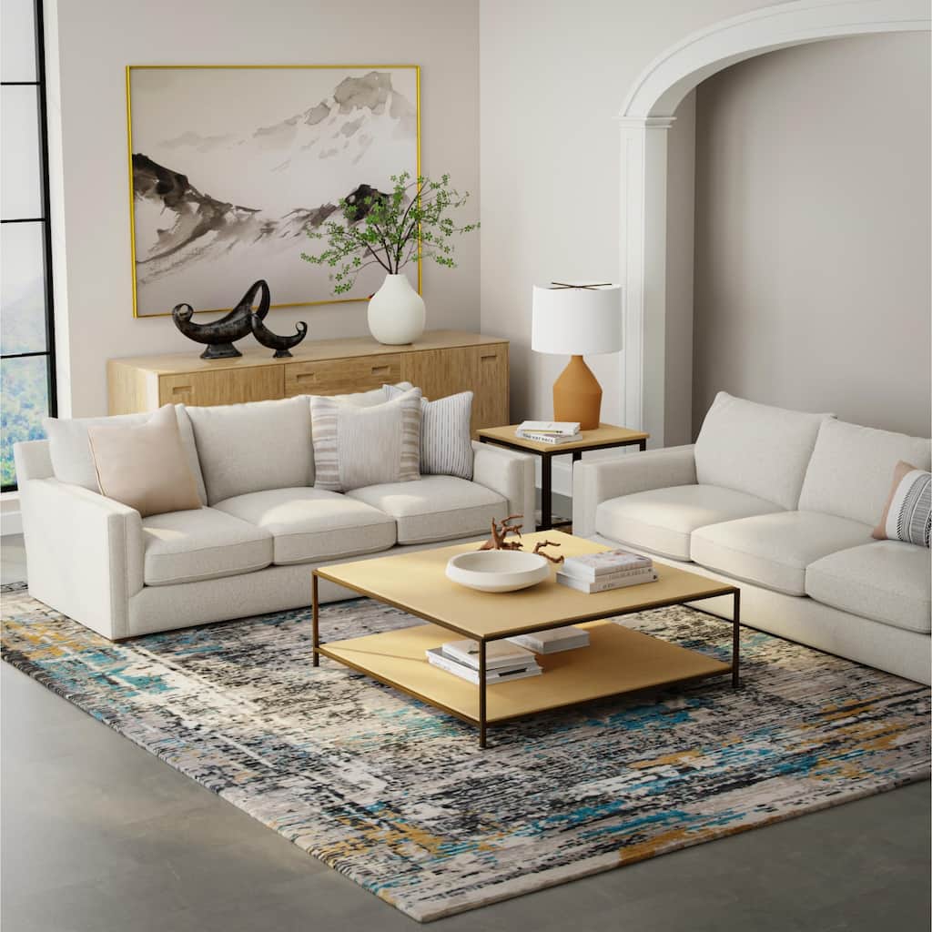 Alora Decor Cosmopolitan Contemporary Gray Wool/Tencel Area Rug