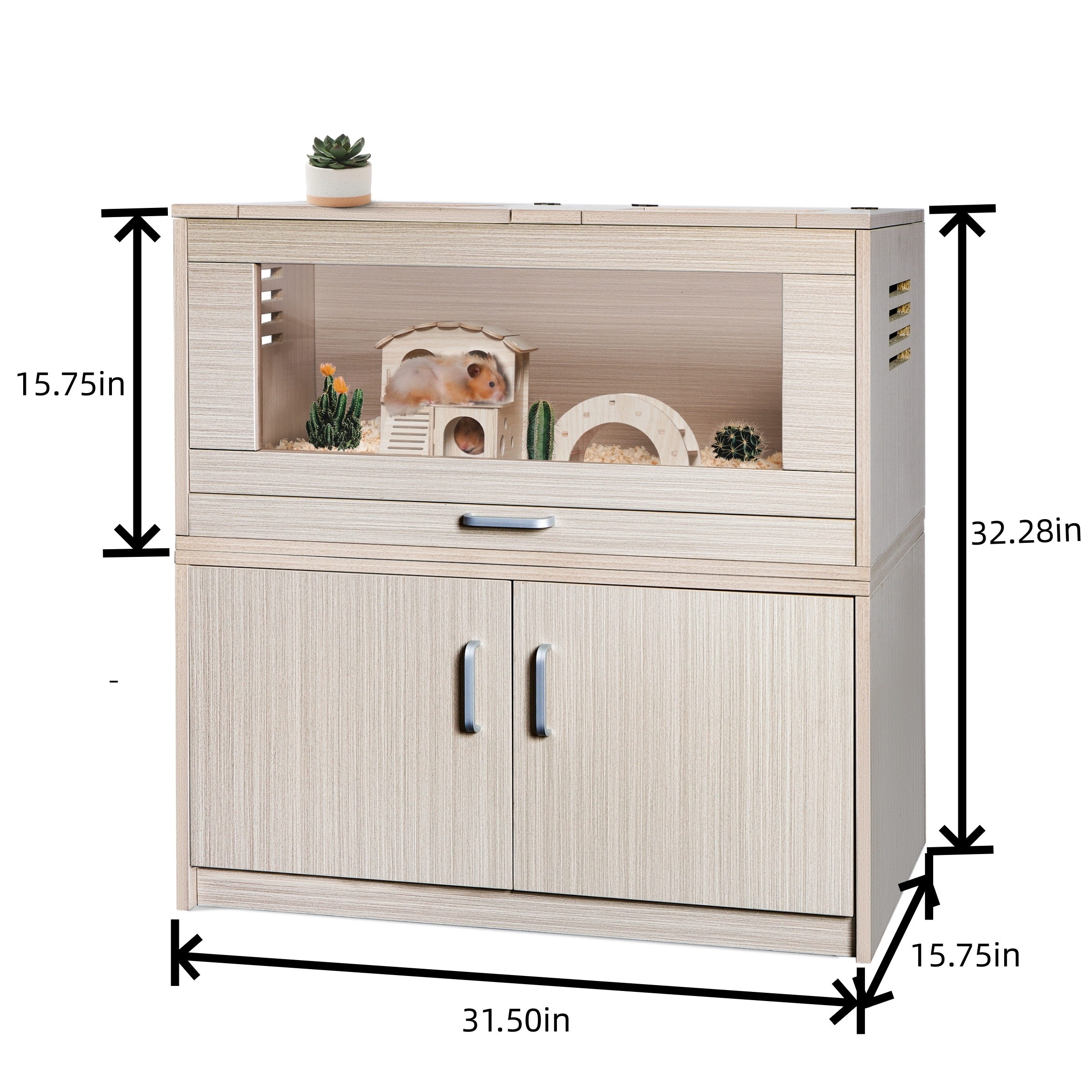 Roomfitters Wooden Guinea Pig Cage with Storage Cabinet, Openable