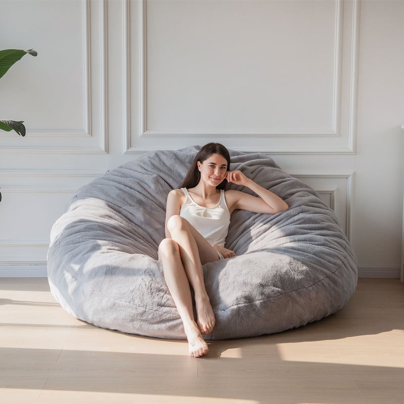 5-foot Giant Round Bean Bag Sofa and Lounger